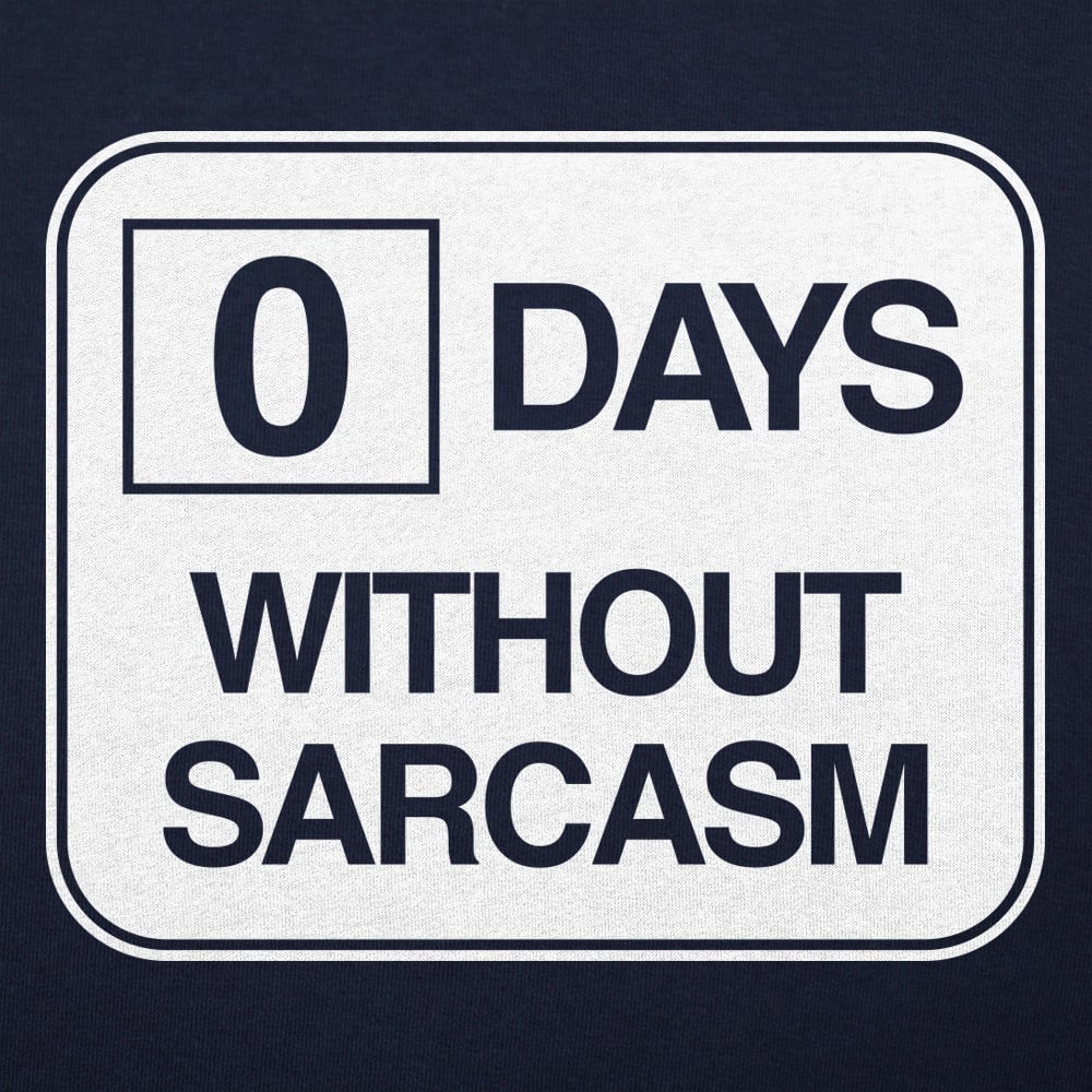Zero Days Without Sarcasm Workplace Safety Sign Parody