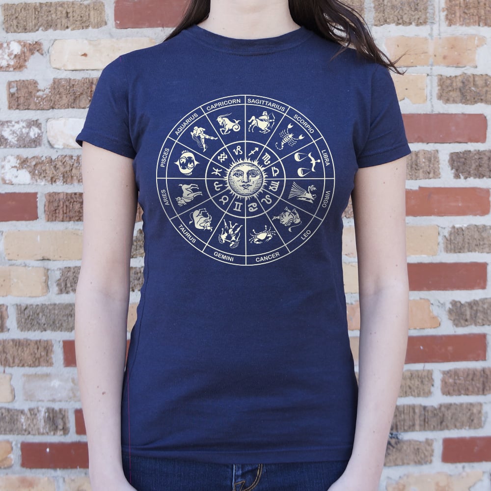 Zodiac Wheel with All 12 Astrology Signs and Sun